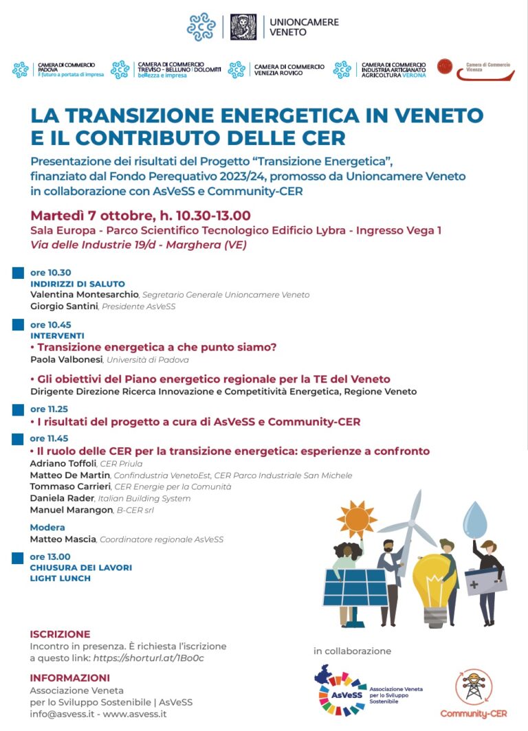 La Transizione energetica in Veneto e il contributo delle CER.